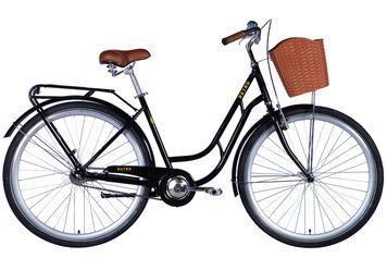 Велосипед сталь 28 Dorozhnik RETRO Velosteel рама-19" чорний з багажником задн St з корзиною Pl з крилом St 2024 VT_OPS-D-28-381 фото