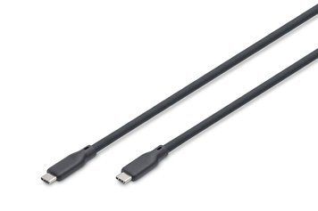 Digitus Кабель USB-C зарядки/синхронизации, 1м, USB 4.0 Gen3, 40G, 240W, 8K, силиконовый, черный RC_AK-300344-010-S фото