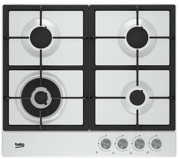 Варочная поверхность Beko газовая, 60см, чугун, белый RC_HIAW64225SW фото
