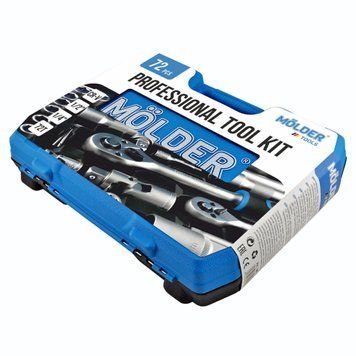 Профессиональный набор инструментов в кейсе M&Ouml;LDER 1/2 ", 1/4" 72 T, CR-V, 72ед. MT60072 LI_MT60072 фото