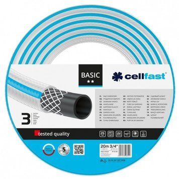 Шланг садовый Cellfast BASIC, 3/4', 20м, 3 слоя, до 25 Бар, -20&hellip;+60&deg;C RC_10-420 фото