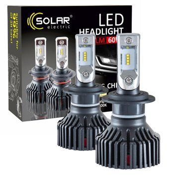 LED автолампа Solar H7 12/24V 6500K 8000Lm 60W ZES Chip, Комплект 2 шт LI_8307 фото