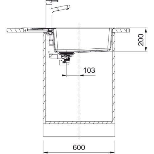 Мойка кухонная Franke Centro, фрагранит, прямоугольник, с крылом, 780х500х200мм, чаша - 1, накладная, CNG RC_114.0701.819 фото