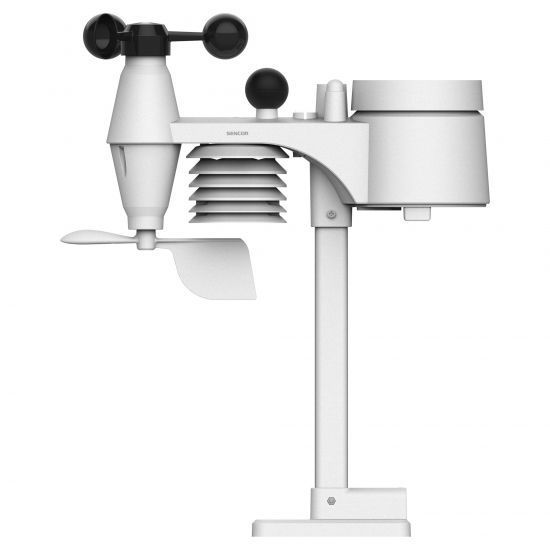 Метеостанция Sencor, внутр/наруж измерения, от сети/CR2032x1+AAx3, темп-ра, влажность, время, прогноз погоды, атмосферное давление, шв. ветра, черный RC_SWS9500 фото