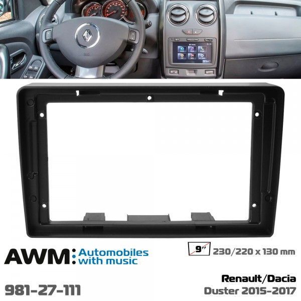 Перехідна рамка AWM 981-27-111 для Renault Duster 2015-2017, Dacia&nbsp;Duster 2015-2017 AV_981-27-111 фото