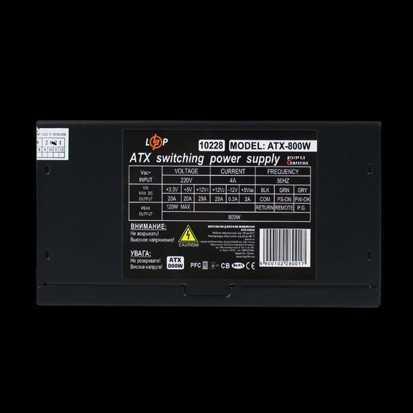 Комп'ютерний блок живлення ATX-800-12-APFC 80+ Bronze LP_10228 фото