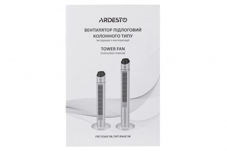 Вентилятор Ardesto FNT-R36X1W колонний, 90см, 50Вт, пульт ДК, дисплей, чорно-білий RC_FNT-R36X1W фото