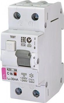 Автоматичний вимикач ETI KZS-2M C 16/0,03 тип A (10kA) RC_2173224 фото