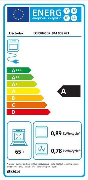 Electrolux Духова шафа електрична, 65л, A, дисплей, конвекція, чорний RC_EOF3H40BK фото