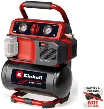 Einhell Компресор повітряний TE-AC 18/75 Li OF-Solo, акумуляторний 18В PXC, 8бар, 75л/хв, бак 5л, 7.76кг, RC_4020410 фото