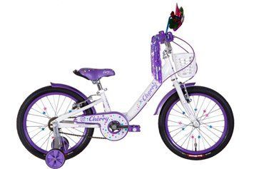 Велосипед сталь 18 Formula CHERRY під трещітку рама-9" білий з бузковим з корзиною Pl з крилом Pl 2024 VT_OPS-FRK-18-134 фото