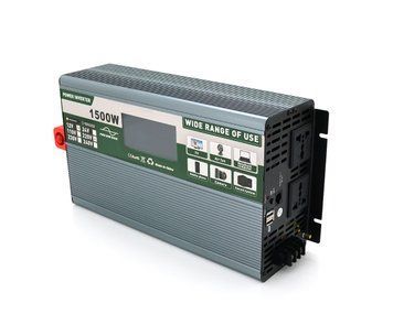 Інвертор напруги Demuda DMDPSW-1500W, 12V/220V, 1500W з правильною синусоїдою, 2 універсальні розетки, 2 USB, U_29158 фото