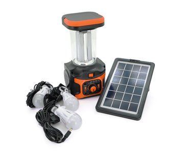 Фонарь переносной RT911BT+Solar, 1+1 режим, Радио+ Bluetooth колонка, встроенный аккум, 3 лампочки 3W, USB U_28421 фото