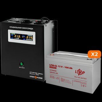 Комплект резервного живлення LP (LogicPower) ДБЖ + гелева батарея (UPS W1500 + АКБ GL 2800W) LP_19801 фото