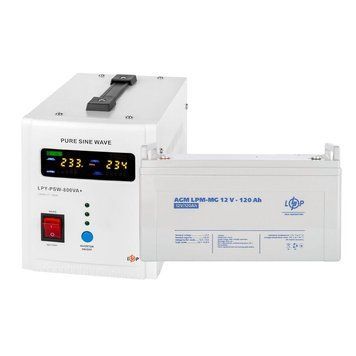 Комплект резервного живлення LogicPower ДБЖ + мультигелева батарея (UPS 800 + АКБ MG 1440W) LP_22710 фото