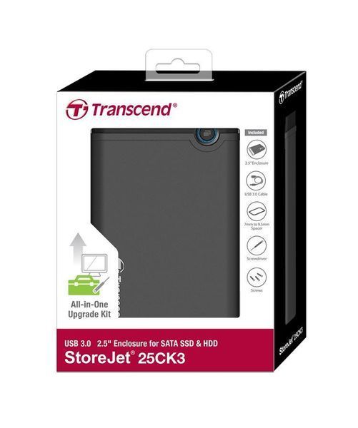 Корпус Transcend USB 3.1 Type-A для HDD/SDD SATA 2.5" Rubber Kit RC_TS0GSJ25CK3 фото