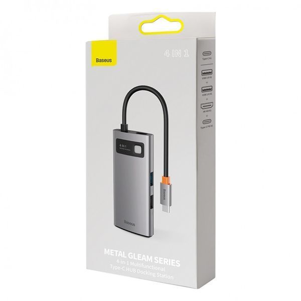 USB Hub Baseus Metal Gleam Series 4-in-1 Multifunctional Type-C Cерый (CAHUB-CY0G) LP_16984 фото