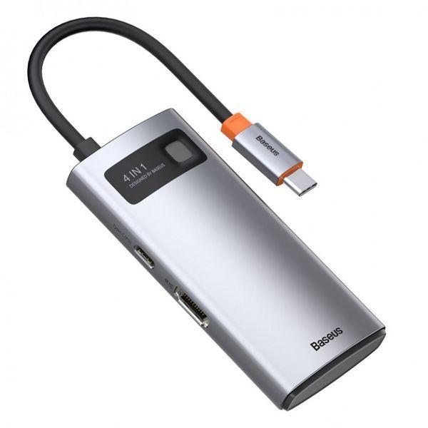 USB Hub Baseus Metal Gleam Series 4-in-1 Multifunctional Type-C Cерый (CAHUB-CY0G) LP_16984 фото