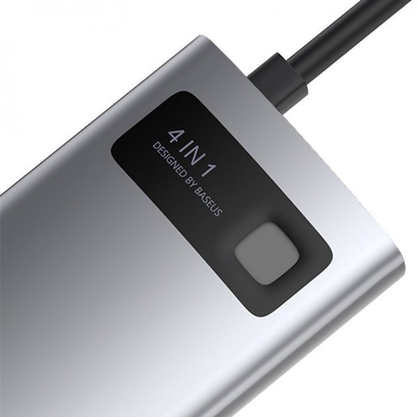 USB Hub Baseus Metal Gleam Series 4-in-1 Multifunctional Type-C Cерый (CAHUB-CY0G) LP_16984 фото