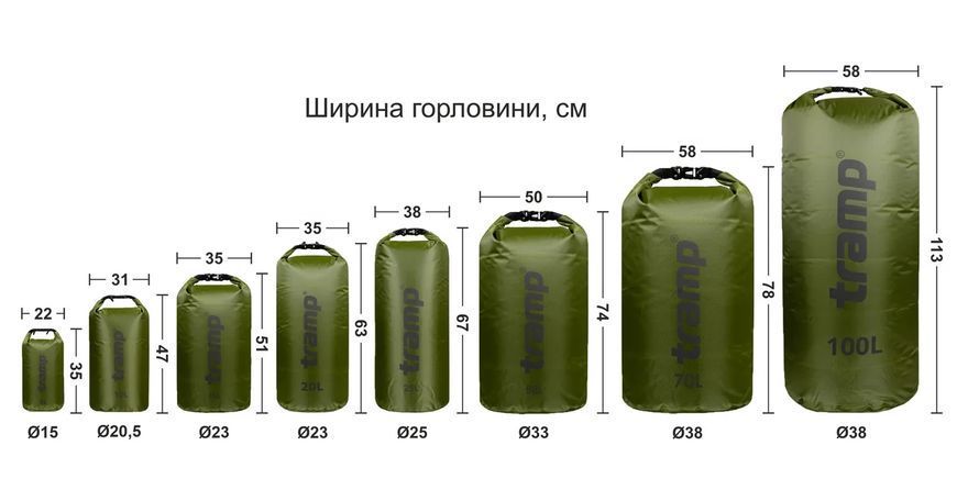 Гермомішок TRAMP PVC Diamond Ripstop 100л UTRA-210, Оливковий TM_UTRA-210-olive фото
