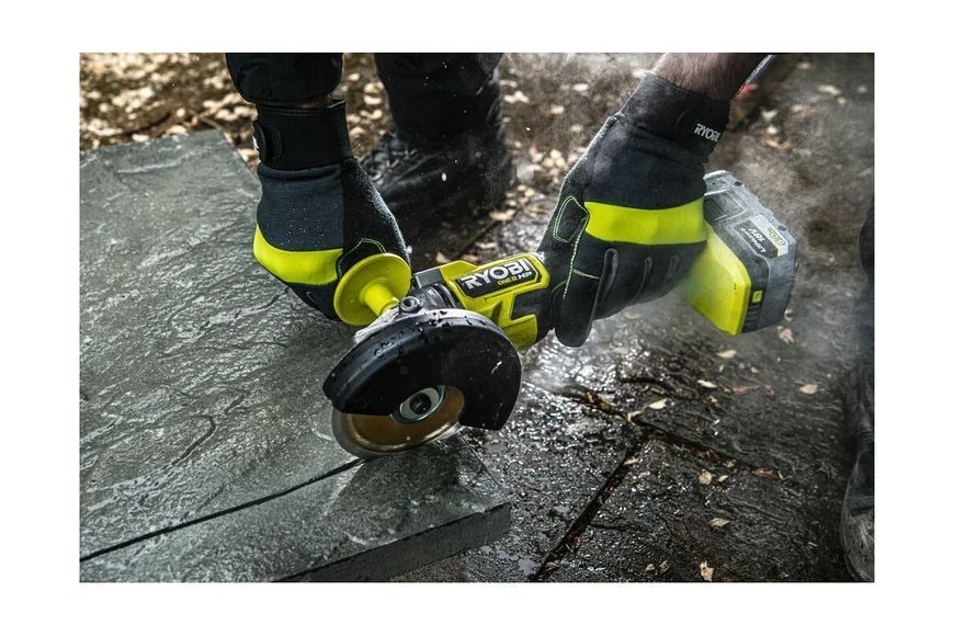 Угловая шлифмашина малая аккумуляторная Ryobi RAG18X-1C40S (бесщеточная, АКБ 18 В / 4Ач, зарядное) HY_099113317 фото