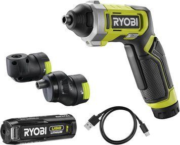 Викрутка акумуляторна USB Lithium RSD4-120TA2 4В 1х2А&middot;ч 5Нм 200об&middot;хв 2 насадки 10 біт 0.31кг кейс Ryobi RC_5133006211 фото