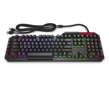 Клавиатура механическая НР OMEN Gaming Sequencer, 115key, LK Optical Blue, USB-A, EN/RU, RGB, черный RC_2VN99AA фото
