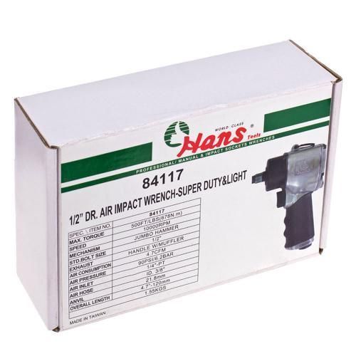 Пневмогайковерт 1/2"DR, 10000 об/хв, 678 Нм, 1,55кг HANS OL_22740 фото