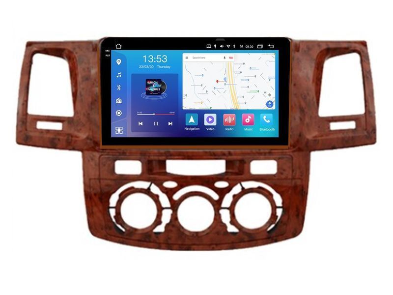 Штатна автомагнітола FORS.auto FS 4 PRO для Toyota Fortuner/Vigo/Hilux (4+64Gb, 9", Manual AC, wooden) 2007-2014 FA_FS-4272 фото
