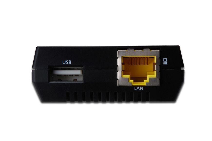 Digitus Принт-сервер Fast Ethernet, NAS, 1xRJ45, 1xUSB A 2.0 RC_DN-13020 фото