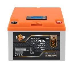 Аккумулятор LogicPower LiFePO4 12,8V - 32 Ah (410Wh) (BMS 50А/25A) пластик LCD для ИБП LP_23830 фото
