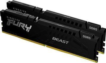 Память ПК Kingston DDR5 16GB KIT (8GBx2) 5200 FURY Beast RC_KF552C40BBK2-16 фото