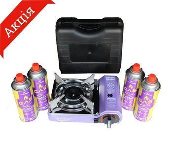 Портативна газова плитка Orcamp CK-506 + 4 картриджи 227 г KM_CK-5064 фото