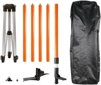Штатив та віха Neo Tools, 3.7м, 1/4" та 5/8", алюмінієвий, вбудований рівень, шкала з поділками RC_75-115 фото