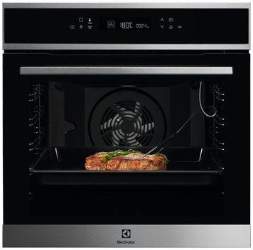Духовой шкаф Electrolux электрический, 71л, A+, дисплей, конвекция, пиролиз, телескопические направляющие, RC_COE7P31X фото
