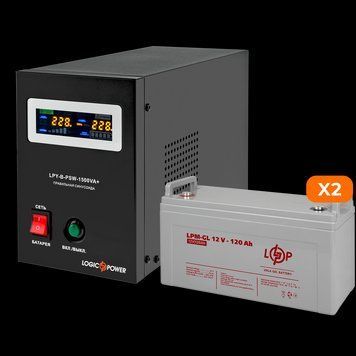 Комплект резервного живлення LP (LogicPower) ДБЖ + гелева батарея (UPS B1500 + АКБ GL 3300W) LP_19803 фото