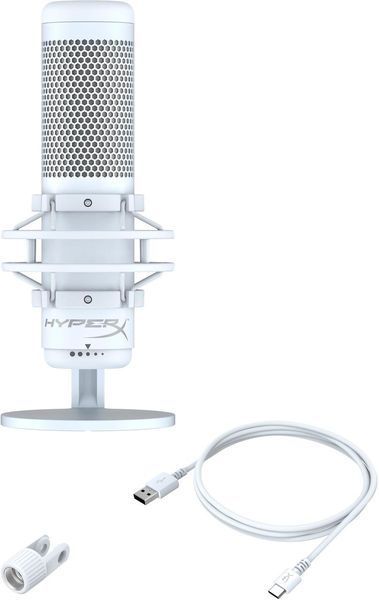 Геймінговий мікрофон HyperX QuadCast S, Omni/Uni/Bi, USB-A, 3м, NGenuity, RGB, білий-сірий RC_519P0AA фото