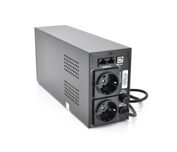 ИБП Ritar E-RTM650L-U (390W) ELF-L, LED, AVR, 2st, USB, 2xSCHUKO socket, 1x12V7Ah, metal Case Q4 (370*130*210) U_09818 фото