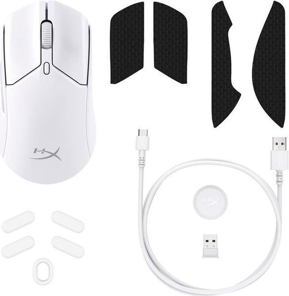 Мышь HyperX Pulsefire Haste 2, RGB, USB-A/WL/BT, белый RC_6N0A9AA фото