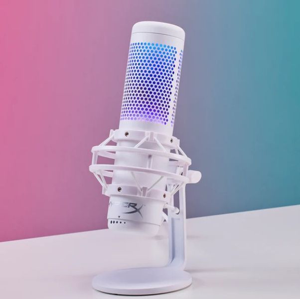 Геймінговий мікрофон HyperX QuadCast S, Omni/Uni/Bi, USB-A, 3м, NGenuity, RGB, білий-сірий RC_519P0AA фото