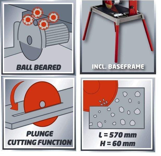 Каменерез Einhell TE-SC 570L (стіл 630х450 мм, диск 250 мм, лазер) HY_090106146 фото