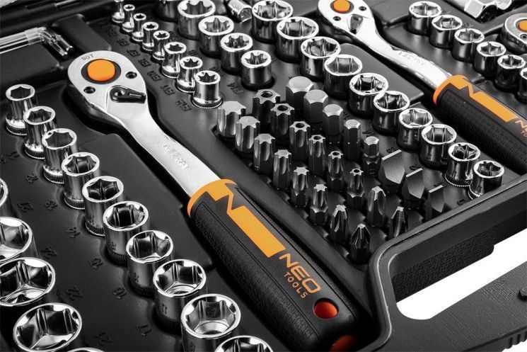 Набор инструмента Neo Tools, 182 ед., 1/2, 3/8, 1/4 RC_10-074 фото