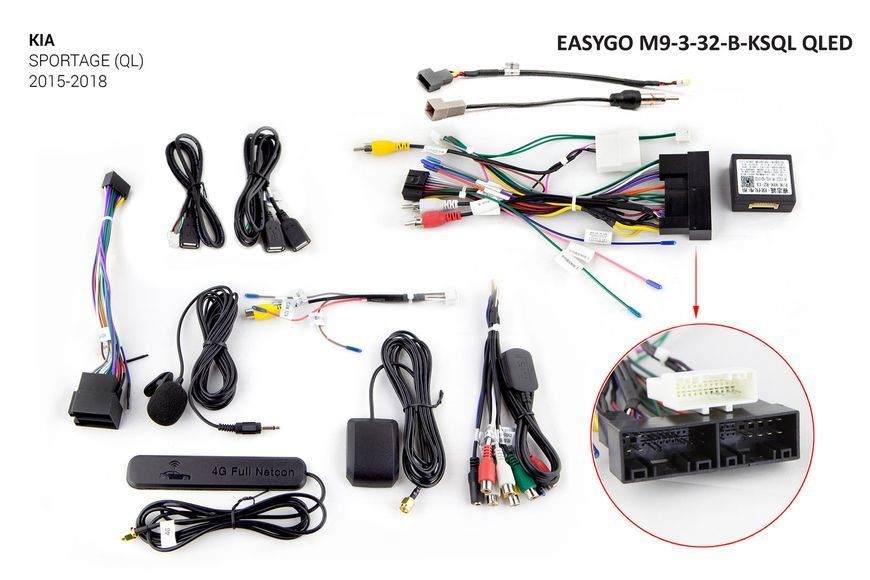 Штатна автомагнітола EasyGo M9-3-32-B-KSQL QLED KIA Sportage MA_M9-3-32-B-KSQL QLED фото