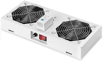 Digitus Панель вентиляторів 19" Roof Wall Mount, 2 fans, thermostat, RAL 7035 RC_DN-19FAN-2-WM-T фото