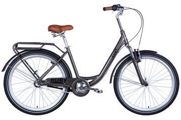 Велосипед алюминий 26 Dorozhnik RUBY планет. AM планет. рама-17" мокрый асфальт с багажником задней St с VT_OPS-D-26-280 фото