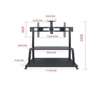 Кронштейн для TV PiPo PP-2100A, 40"-70"-100", до 65кг, без нахилу, Чорний + стійки в комплекті U_00618 фото