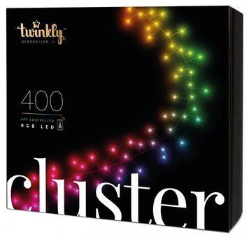 Гірлянда Smart LED Twinkly Cluster RGB 400, Gen II, IP44, довжина 6м, кабель чорний RC_TWC400STP-BEU фото