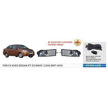 Фары доп.модель Chevrolet Aveo Sedan II/2006-12/CV-304L/9006-12V51W+LED-2W/FOG+DRL/эл.проводка (CV-3 OL_50583 фото