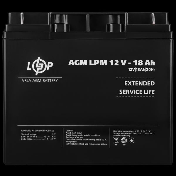 Аккумулятор AGM LPM 12V - 18 Ah LP_4133 фото