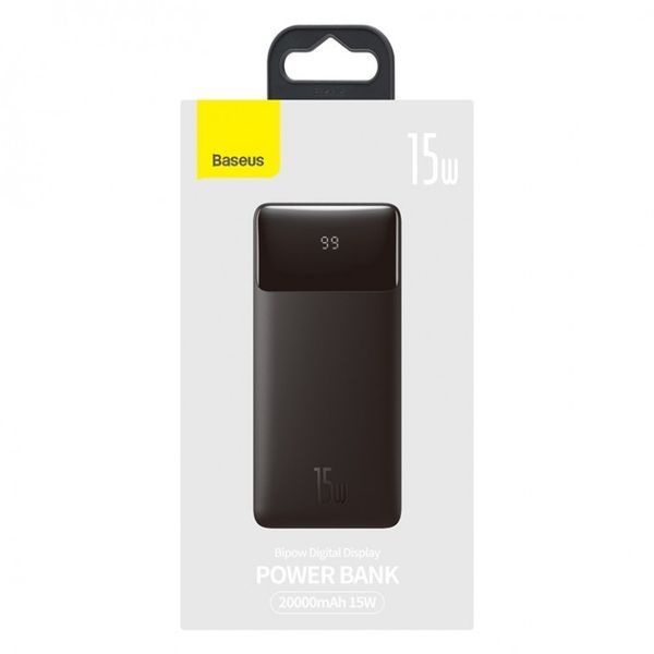 Зовнішній акумулятор Baseus Bipow Digital 15W 20000mAh Чорний (PPDML-J01) LP_17007 фото